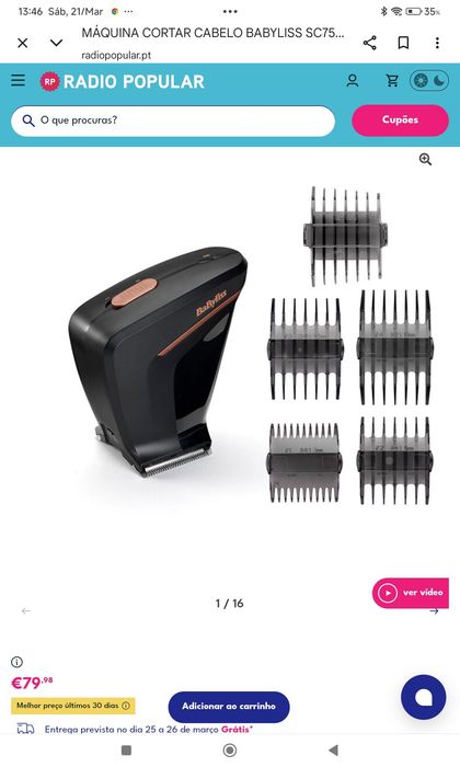 Maquina cortar cabelo Babyliss original nova selada
Fatura e garantia