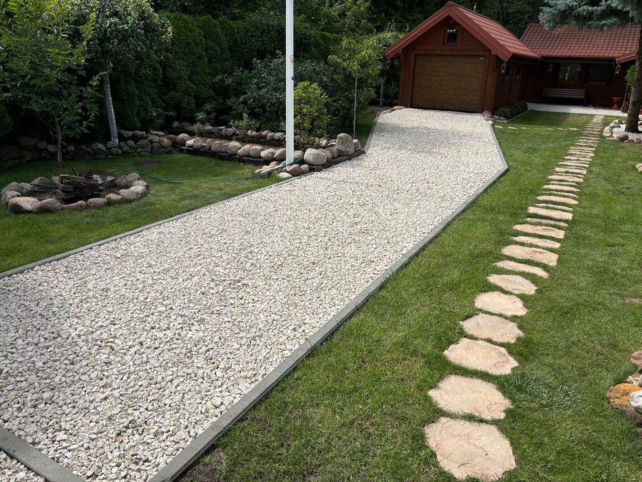 Kruszywo dekoracyjne na podjazd - biały grys 16-32 kamień dekoracyjny