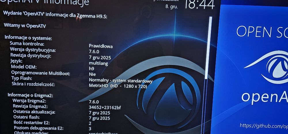 Tuner satelitarny ZGEMMA H9S Wi-Fi
4K ENIGMA2 DVB-S2X
Nowa wersja z wb