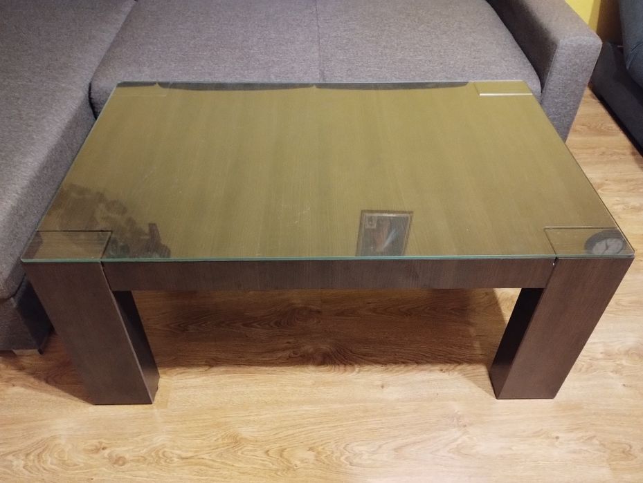 Ława brąz z szybą