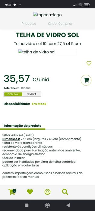 27 Telhas vidro Sol 10