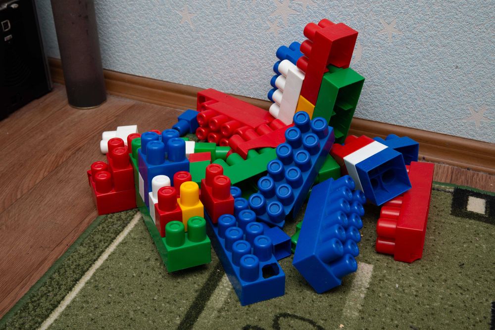 Конструктор блоки великі та середні, лук зі стрілами на липучках