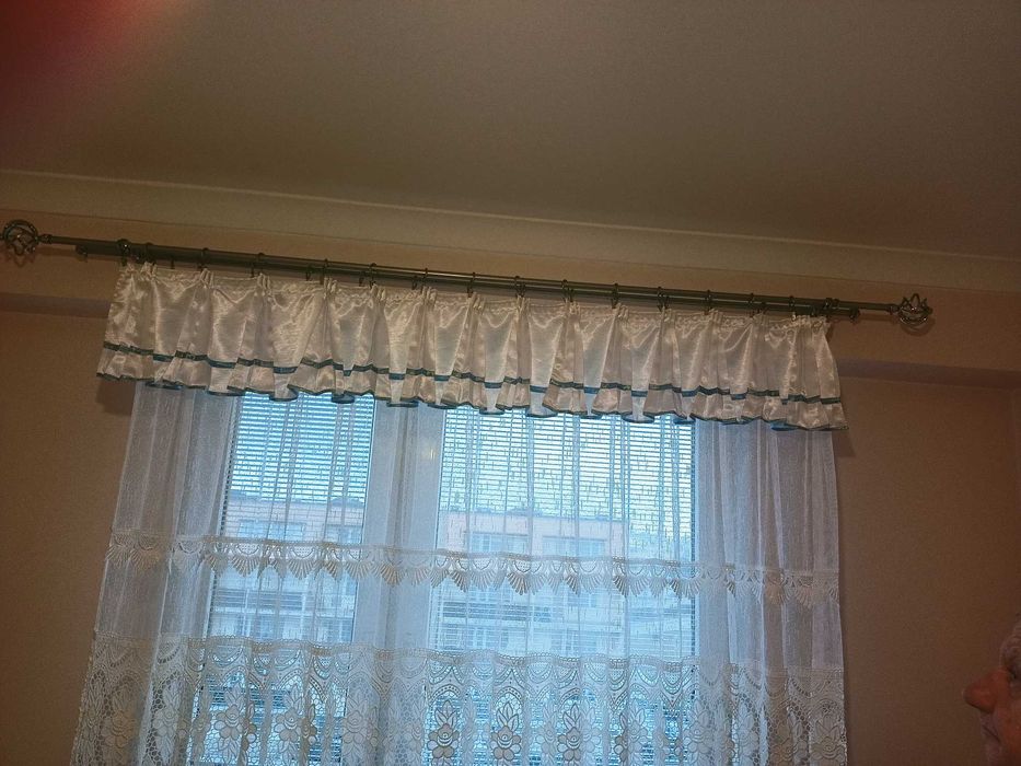 Karnisz metalowy, srebrny 210x13