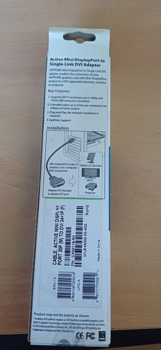 Unitek adapter mini DisplayPort na Dvi-Ż Sapphire