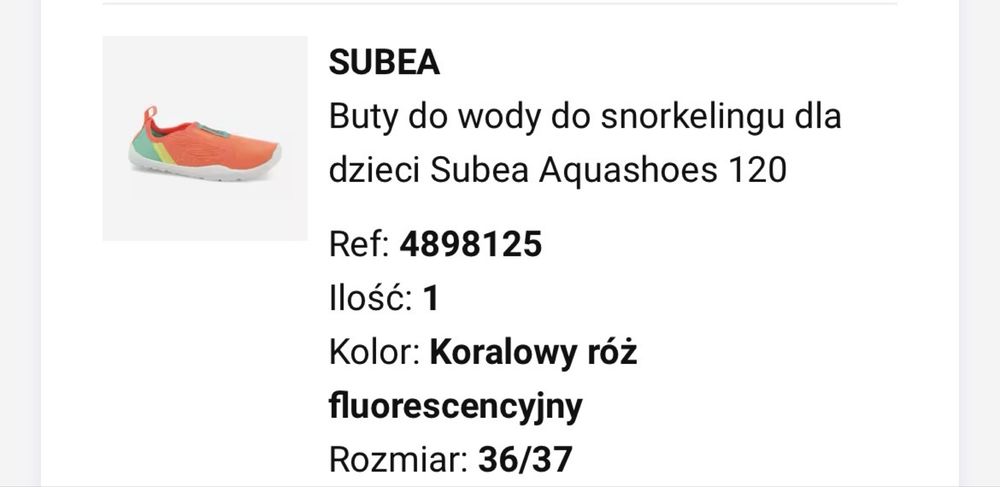 Buty do wody dla dzieci Subea 36/37
