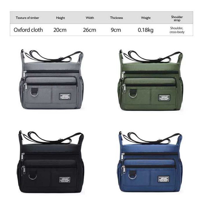 Torba wędkarska mała na ramię, wodoodporny oxford, wojskowa zieleń
