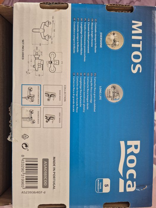 Torneira para banheira monocomando cromado Roca Mitos