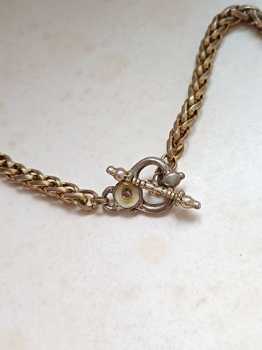 Naszyjnik z serduszkiem biżuteria kostiumowa zapięcie toggle