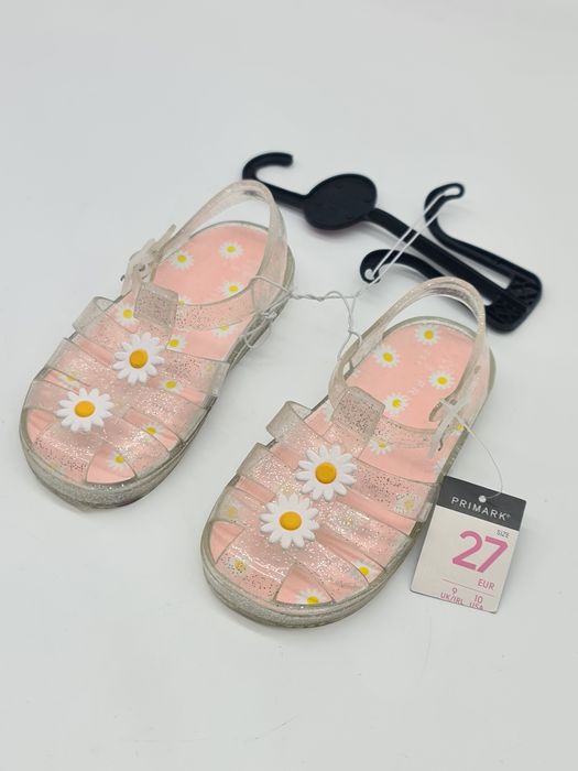 Sapatilha bebé transparente com malmequer 27