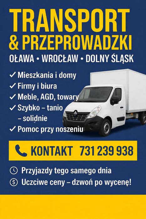 Usługi transportowe / przeprowadzki Oława Wrocław