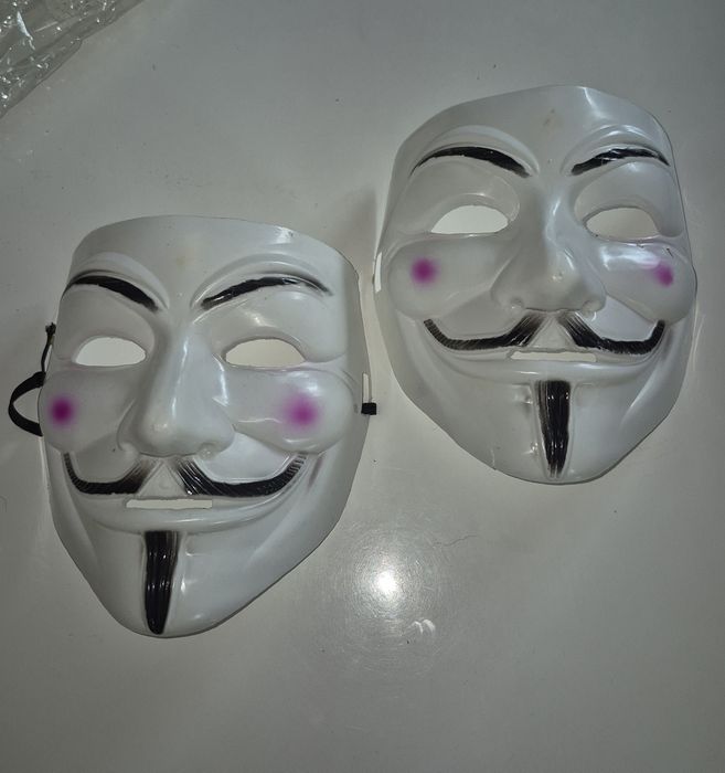 Maska 2 szt. V jak Vendetta Anonymous, Guy Fawkes BIAŁA
