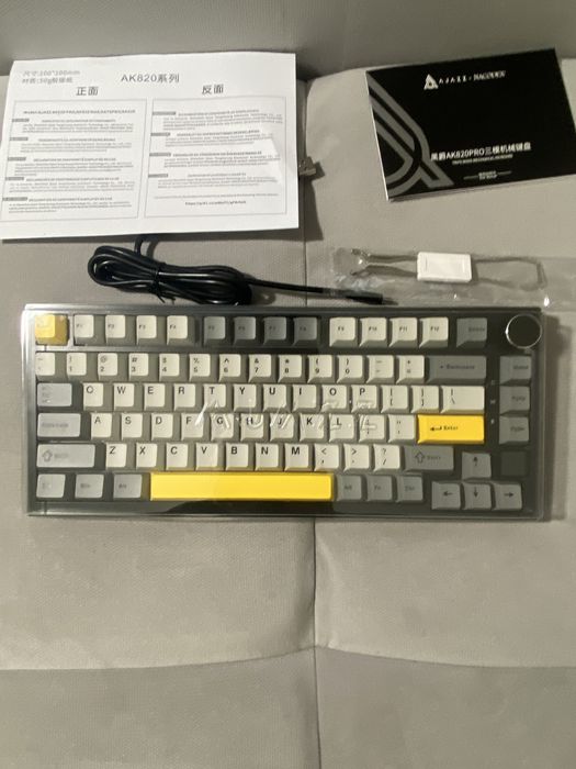 Без предоплати! Клавіатура Ajazz Ak820 pro Blak/Cray/Yellow