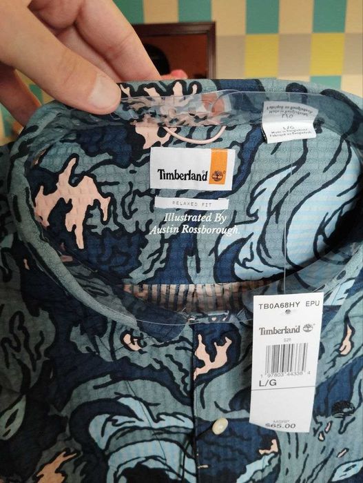 Timberland L Оригинал Новая Футболка Рубашка 100% Коттон 2025 год