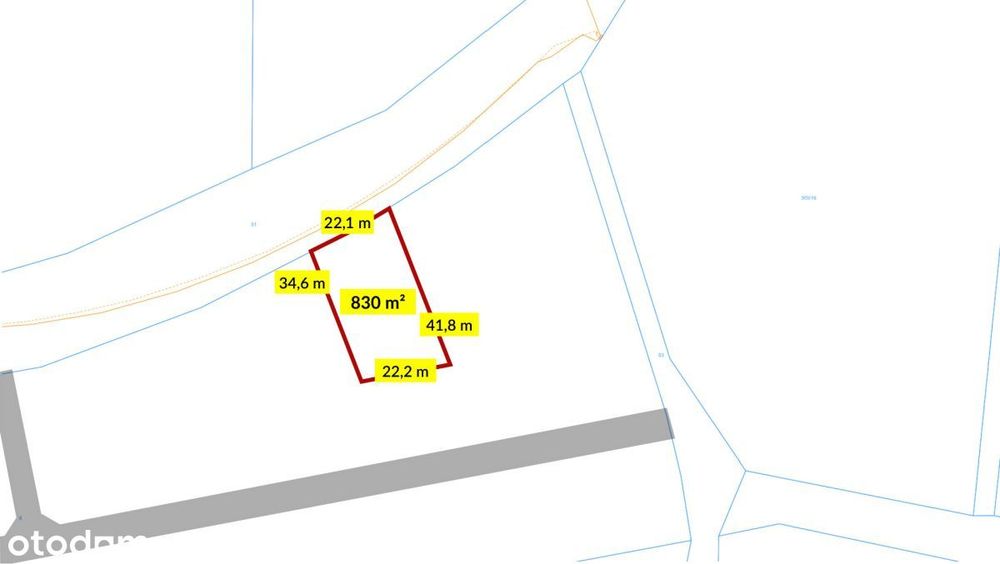 Działka budowlana 831 m² Dzielna - Widok 2