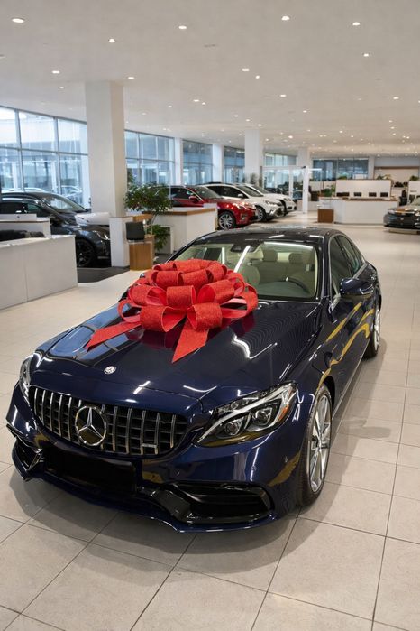 Бант на авто, оренда червоного банта на подарок машини, Київ