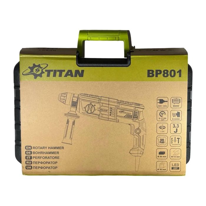 Перфоратор TITAN BP810 - 800 Вт - SDS-Plus - 3.3 Дж - гарантія