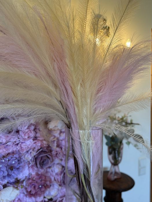 Espigas artificiais rosa e beje