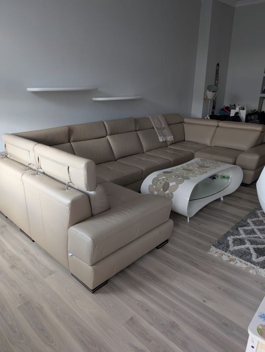 Narożnik/Sofa  skóra z funkcją spania