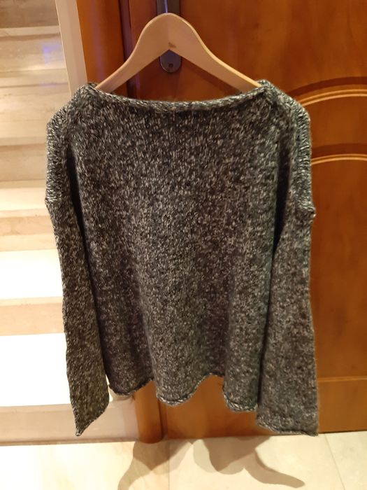 Sweter szary Zara melanż Xl oversize duży dzianina alpaca tkmaxx home