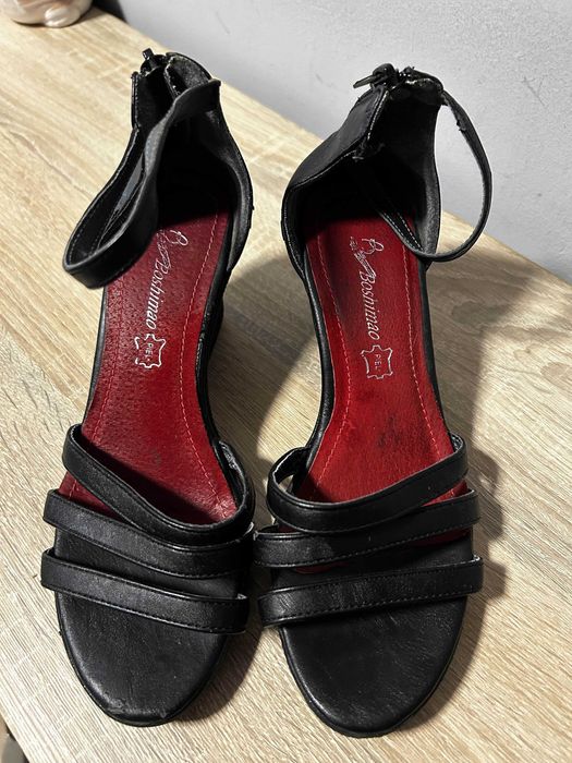 czarne buty na koturnie rozmiar 38