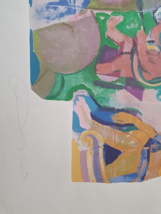 Pomar - rara serigrafia desenho de imitação de azulejo, 1992