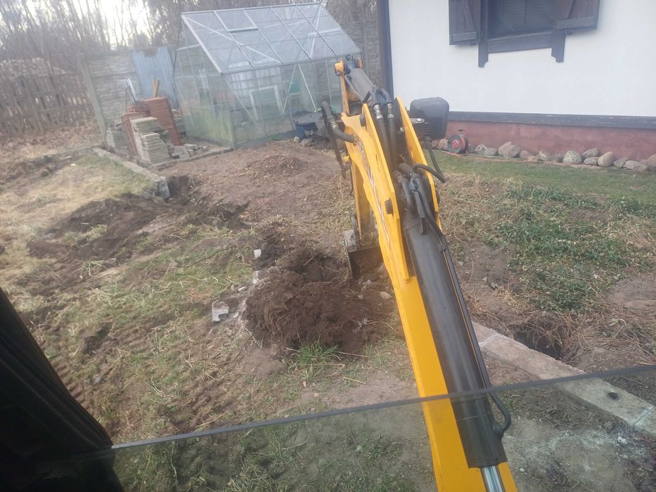 Minikoparka usługi, koparka roboty ziemne wykopy kucie Łobez