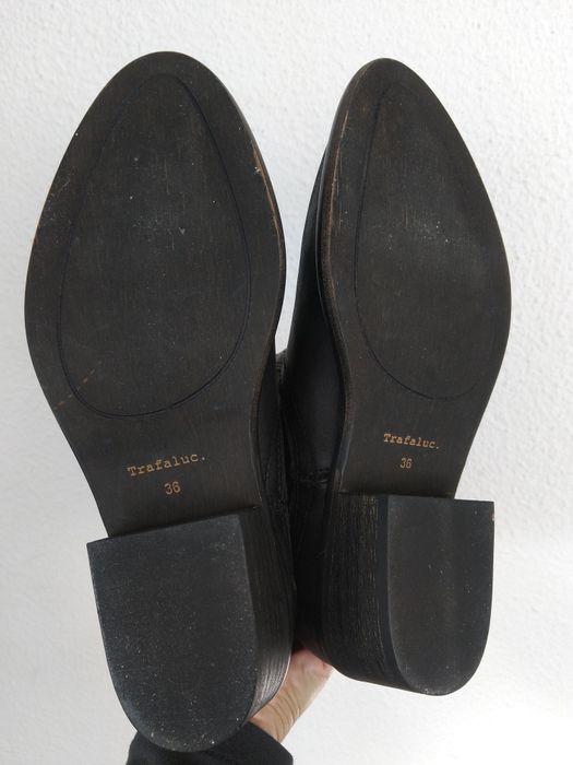 Botas pretas Zara pele genuína