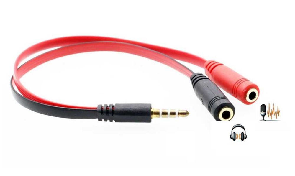 Переходник аудио сплиттер удлинитель 3.5 мм для наушников с микрофоном