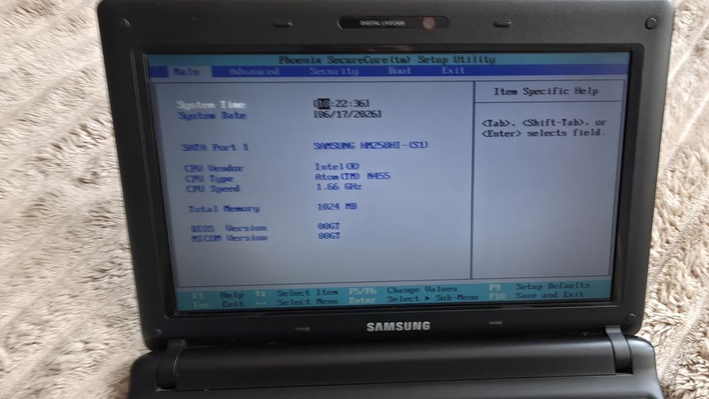 Laptop Samsung N150 Plus HDD 250GB , RAM 1GB , Ekran 10 cali , 100% sprawny. Windows XP !