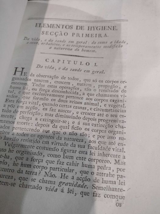 Elementos de Hygiene ou Dictames Theoreticos 1823