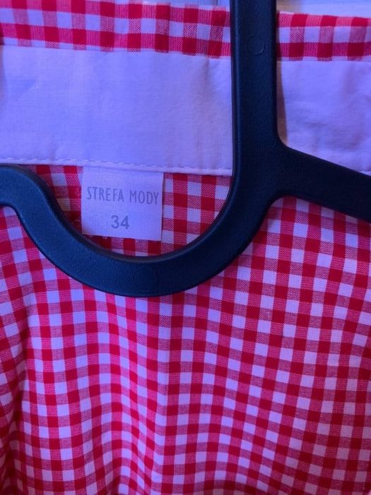 Koszula w kratę czerwono biała xs strefa mody damska