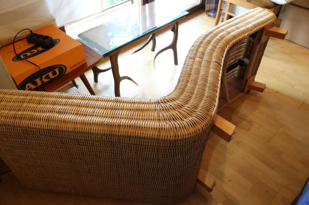 leżanka,szezlong, rattan,