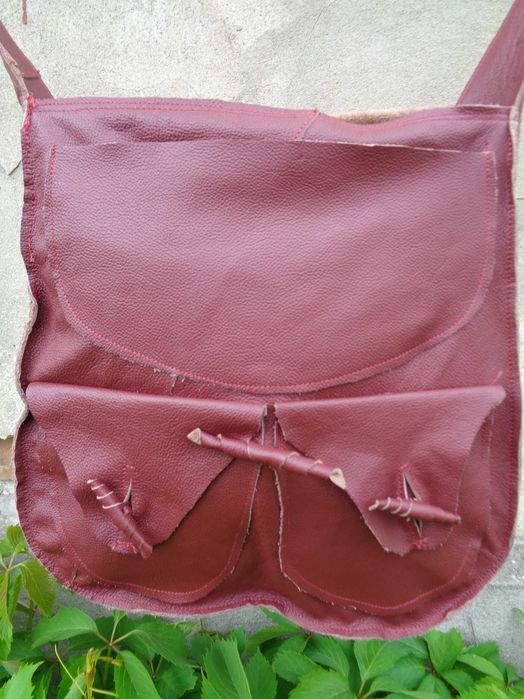 Artystyczna torba - plecak ze skóry. Handmade