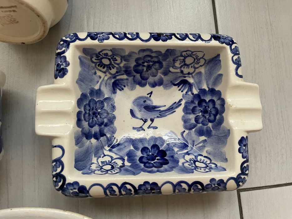 Zestaw porcelana fajans Włocławek niebieski