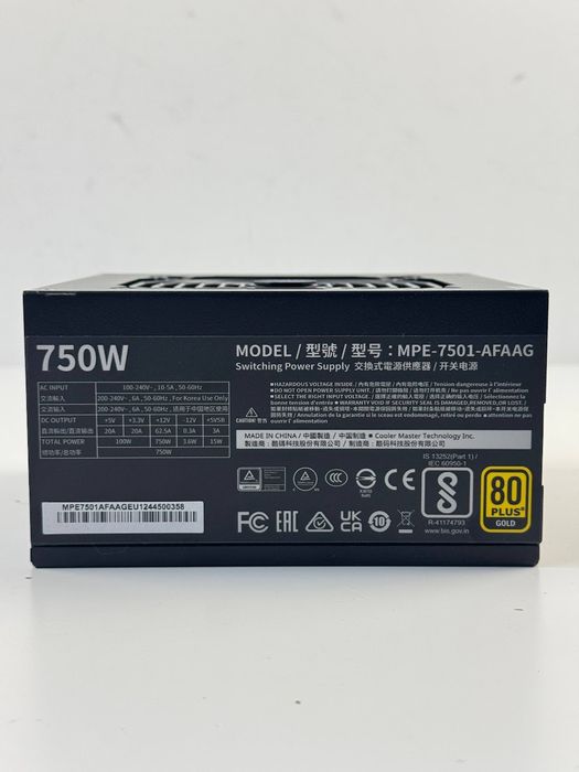 Блок живлення Cooler Master MWE Gold 750 V2 (ATX, 750 Вт, 80 PLUS Gold, повністю модульний) (MPE-7501-AFAAG-EU)