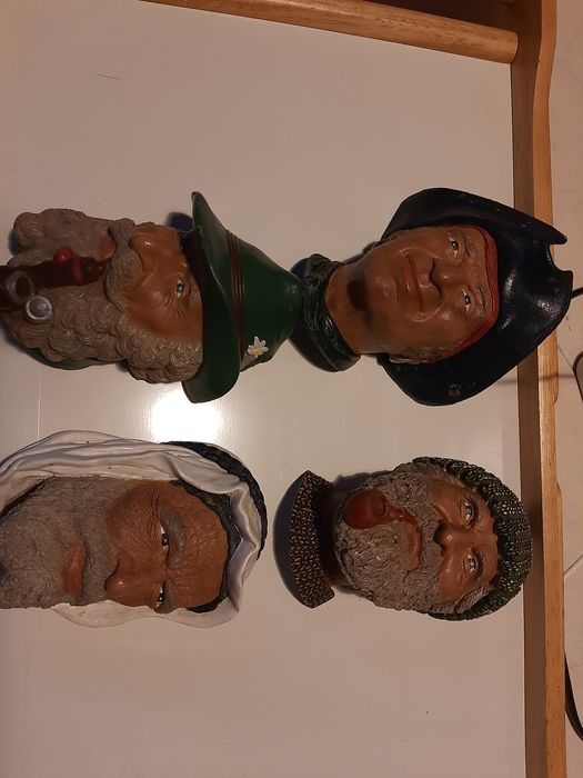 Busto cabeça gesso pirata marinheiro tiroles arabe pintado à  mão