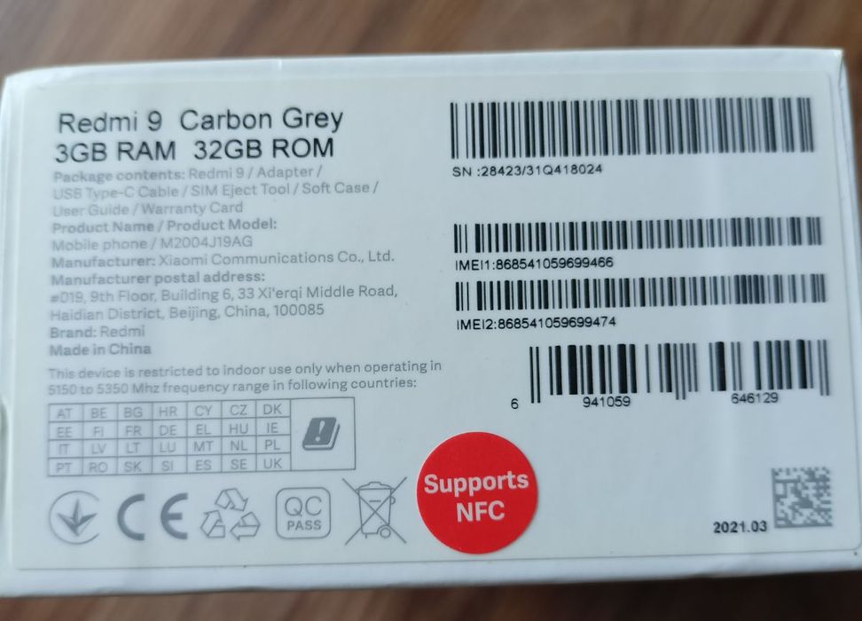 Redmi 9 Garbon Grey