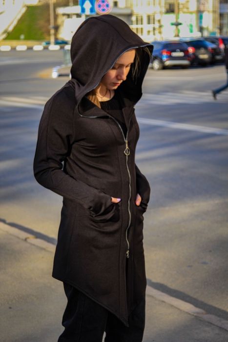 Мантия кардиган, на змейке маски, накидка