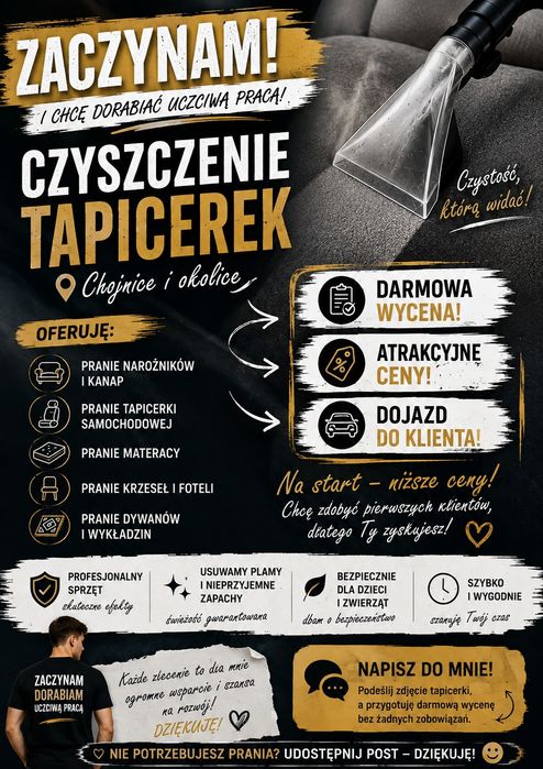 Pranie tapicerki z dojazdem – Chojnice, Czersk i okolice