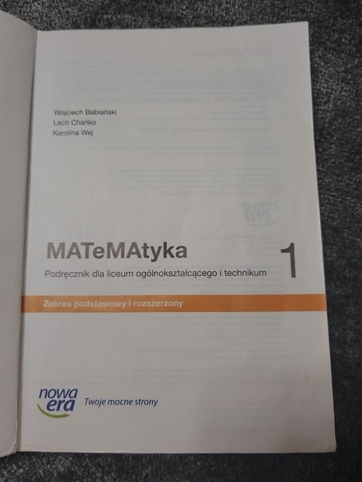 Matematyka 1. Cz.1.Liceum i technikum. Poziom podstawowy i rozszerzony