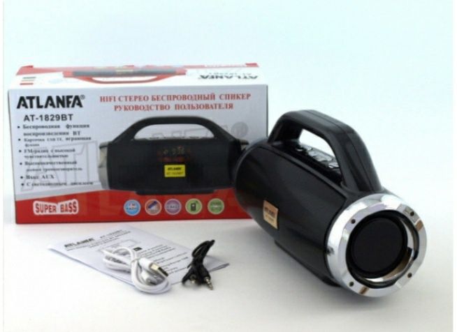 Блютуз стерео колонка Atlanfa AT-1829BT Black