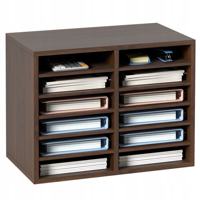 VEVOR tacka na dokumenty Z 12 przegródkami mdf solidny organizer na
