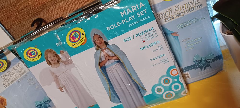 Strój Aniołek że skrzydłami 130/140 cm nowy