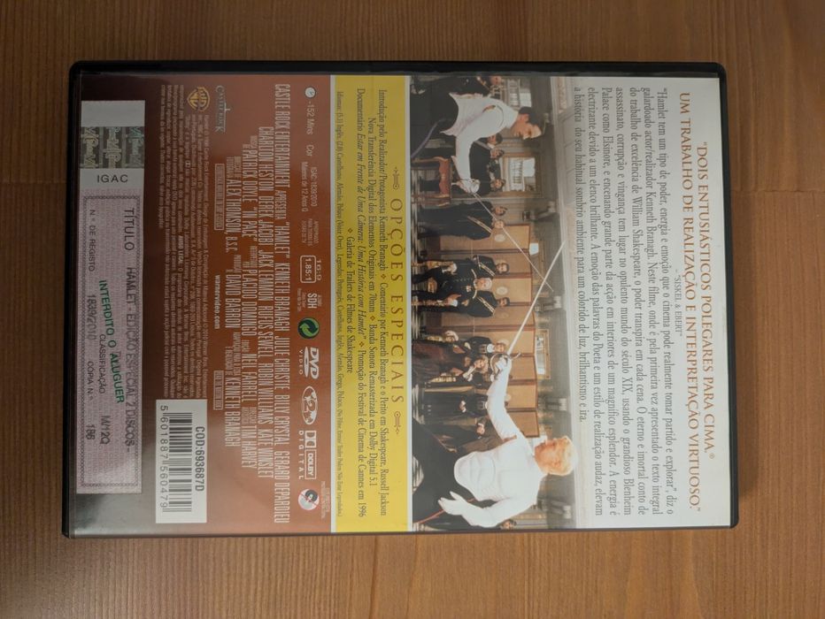 Duplo DVD Edição especial " Hamlet " 1996 (Como Novo)