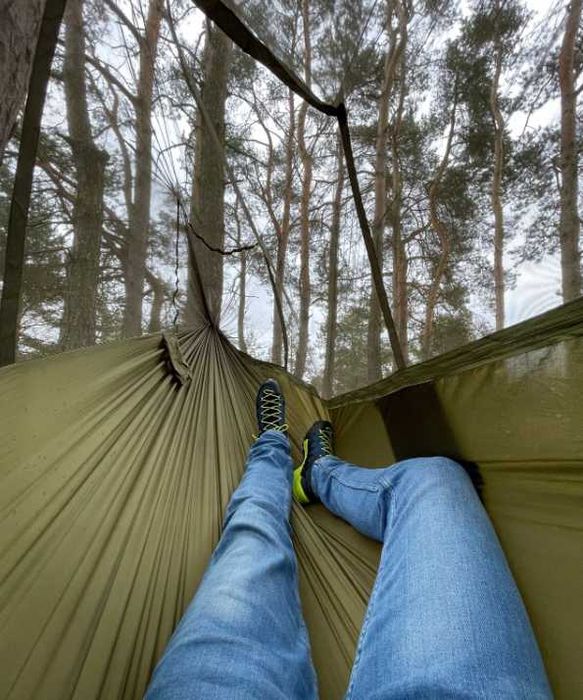 4w1 XXL Mocny Hamak Z Moskitierą Turystyczny Survival 330x140 +Gratisy