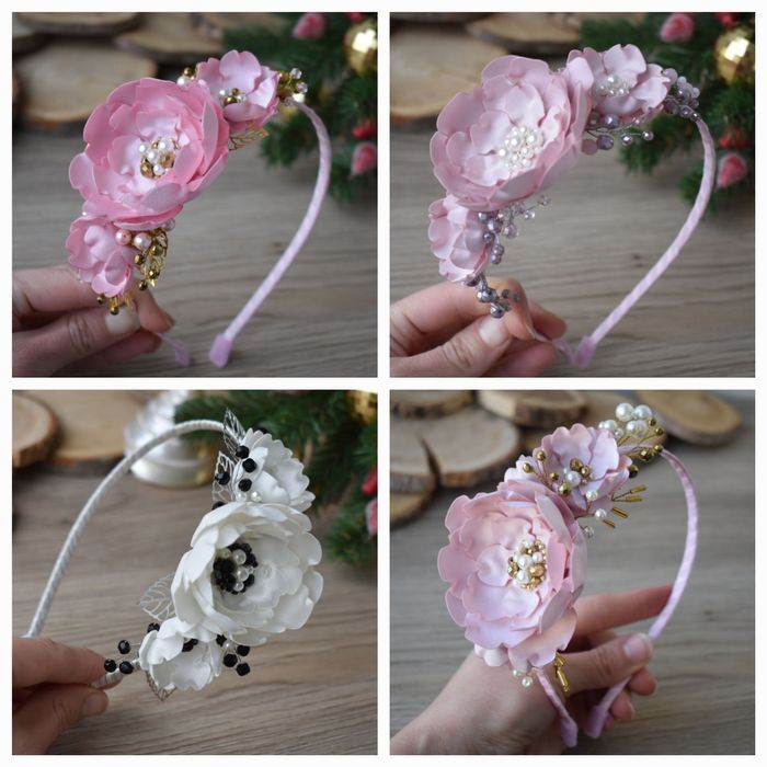 Обруч  обідок для дівчинки, український віночок на голову, повязка на