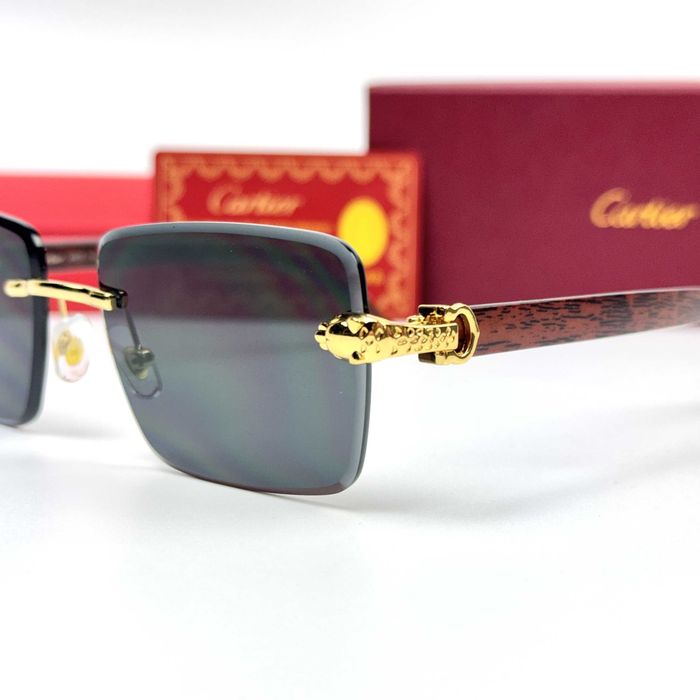 Сонце-захисні окуляри CARTIER безобідкові унісекс очки картьє класичні стильні окуляри картіер з тонкою оправою унісекс