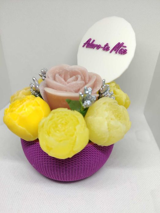 Vaso Decorativo "Adoro-te Mãe" (TEXTO PERSONALIZAVEL)