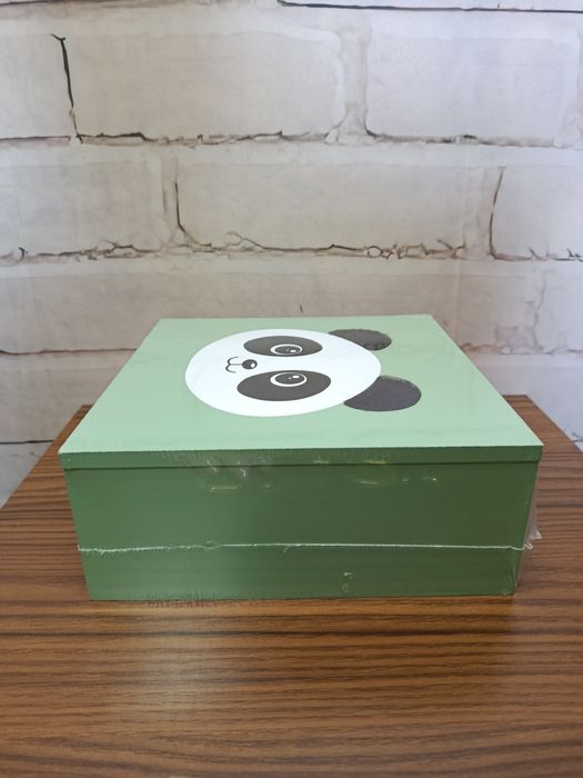 Pudełko dekoracyjne do przechowywania Panda 20x20x8 cm organizer MDF