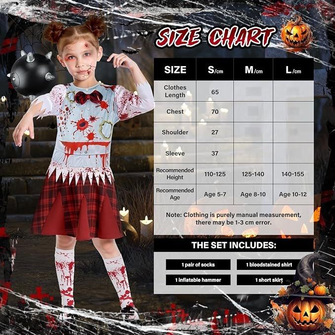 Strój kostium przebranie Halloween Karnawał Dziecięcy 110-125 cm 5-7 lat 9155